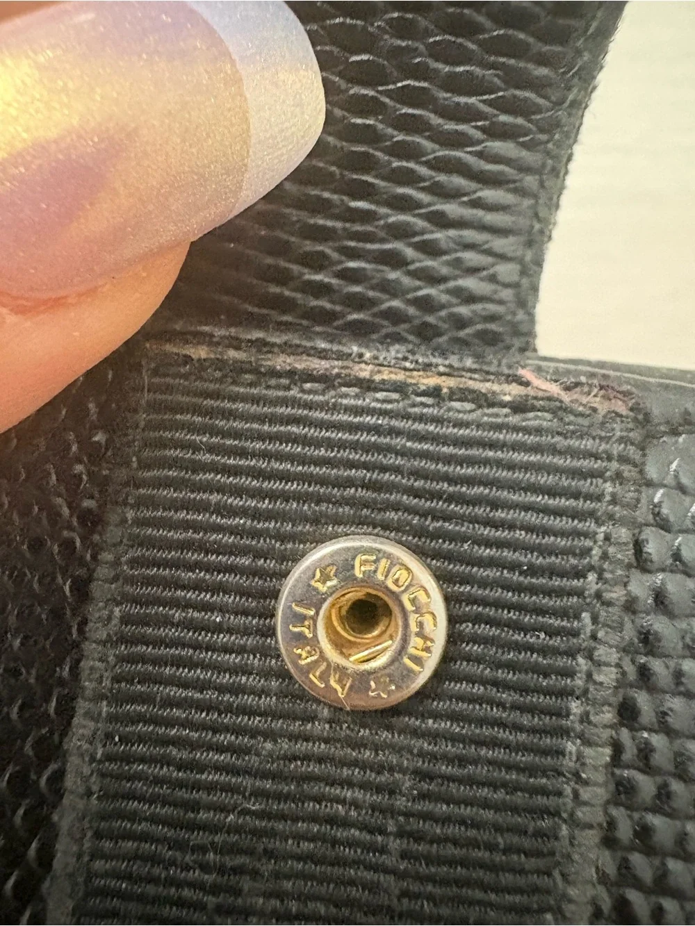 Salvatore Ferragamo Black Textured Leather Wallet with Gold Buckle
